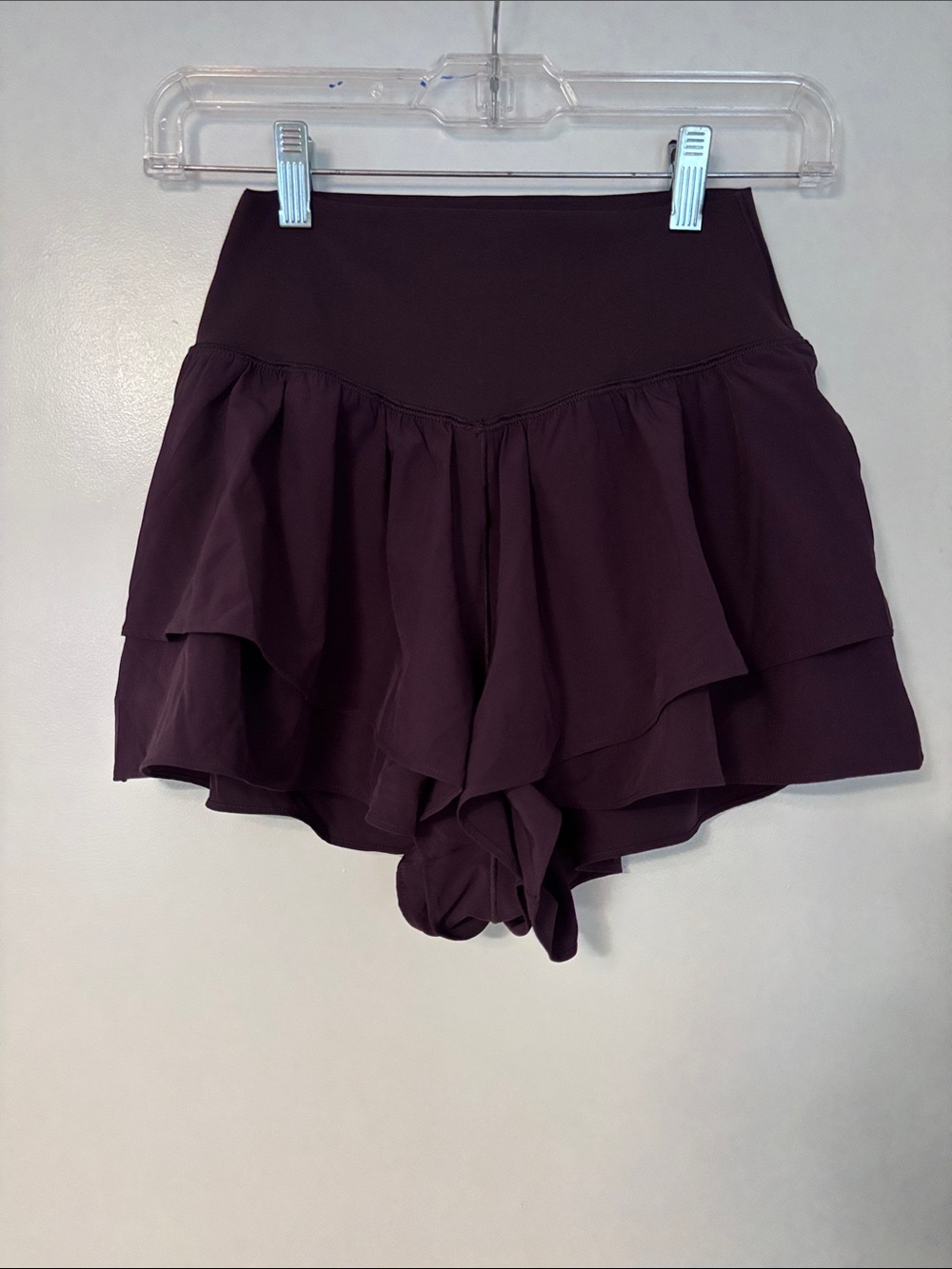 Aerie Ruffled Athletic Shorts - Deep Plum